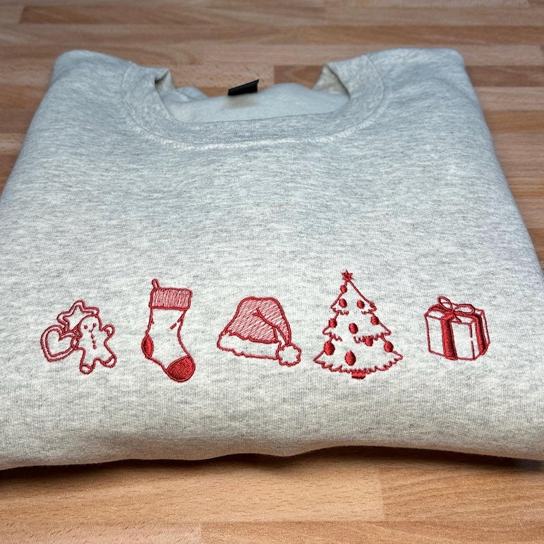 Minimalist Christmas Embroidered Sweatshirt Cute Holiday Icons Sweater With Gingerbread Tree  Gifts Cozy Winter Hoodie Christmas Gift For Women  Men 1761296741010.jpg