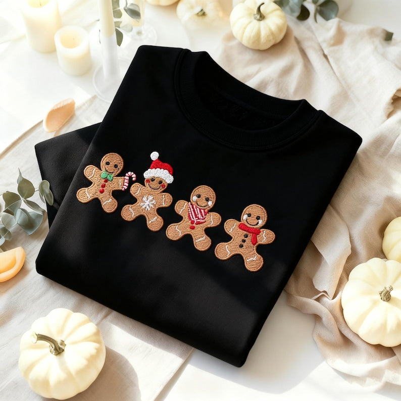 Embroidered Cute Gingerbread Cookies Sweatshirt Womens Christmas Sweatshirt Merry Christmas Hoodie Festive Unisex Winter Sweater Christmas Gifts 1761297209905.jpg