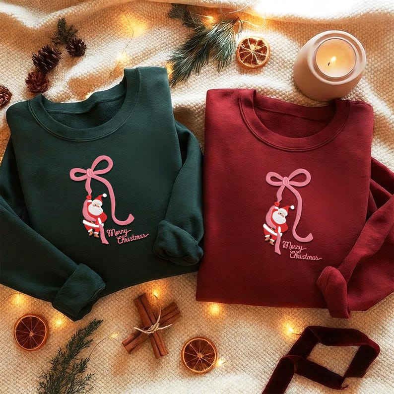 Cute Santa Merry Christmas Embroidered Sweatshirt Christmas Gift Ideas Gift Merry Christmas Hoodie Coquette Sweater Xmas Gift 1761297764699.jpg
