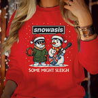 Funny Christmas Sweatshirt Snowasis Some Might Sleigh Snowman Rock Band Parody Holiday Gift For Music Lovers  Fans Christmas Jumper 1761365050573.jpg