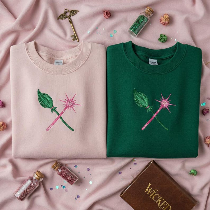 Broom Wand Embroidered Sweatshirt Wicked Musical Elphaba Glinda Prop Art Broadway Theatre Fan Hoodie 1761530612105.jpg
