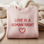 Love Is A Human Right Embroidered Sweatshirt Equality Crewneck Heart Symbol Activist Sweater Lgbtq Pride Gift Social Justice Hoodie 1761531578488.jpg