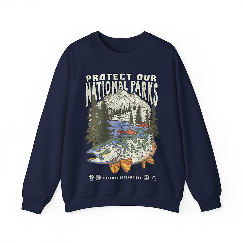 90s National Parks Unisex Sweatshirt Granola Girl Shirt Respect The Local Wildlife Pullover Hiking Camping Clothes Wanderlust Shirt 1761536633151.jpg