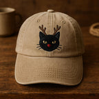 Reindeer Black Cat Embroidered Christmas Hat Funny Holiday Baseball Cap Gift For Cat Lovers 1761536713889.jpg
