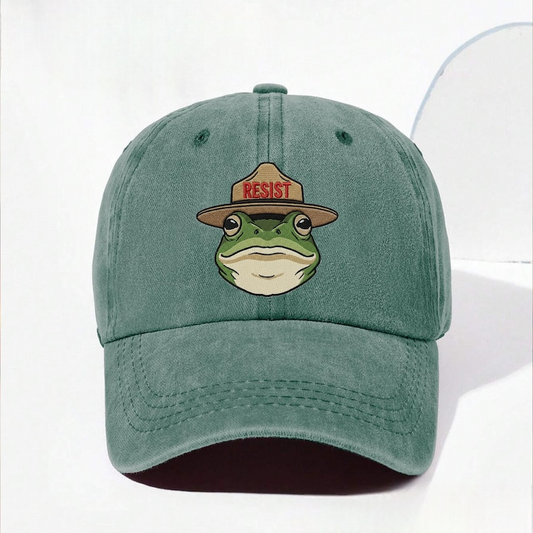 Green Frog Ranger Hat   Embroidered Anti Fascism Hat Eco Inspired Unisex Adjustable Cotton Cap Vintage Activist Hat 1761548431377.png