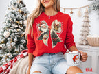 Vintage Retro Santa Christmas Shirt Cute Snowman  Reindeer With Coquette Bow Perfect Holiday Gift Most Wonderful Time Of The Year 1761552476201.jpg