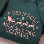 North Pole Milk And Cookie Co Embroidered Sweatshirt Holiday Sweatshirt Gingerbread Hoodie Christmas Cookie Sweater Christmas Hoodie 1761617707736.jpg