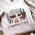 Camping Life Embroidered Crewneck Sweatshirt Camping Sweatshirt Hiking Sweatshirt Camping Trip Crew Hoodie Camper Sweater Bonfire Hoodie 1761622696367.jpg