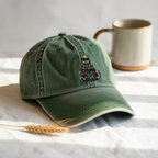 Christmas Cat Embroidery Washed Cap   Baseball Cap 1761623531397.png