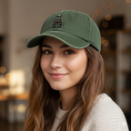 Christmas Cat Embroidery Washed Cap   Baseball Cap 1761623550618.png