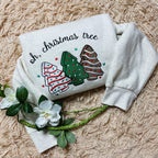 Oh Christmas Tree Cake Embroidered Sweatshirt Christmas Tree Cake Crewneck Gift For Womens  Retro Holiday Crewneck 1761627535872.jpg