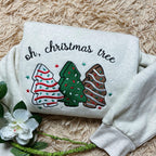 Oh Christmas Tree Cake Embroidered Sweatshirt Christmas Tree Cake Crewneck Gift For Womens  Retro Holiday Crewneck 1761627535898.jpg