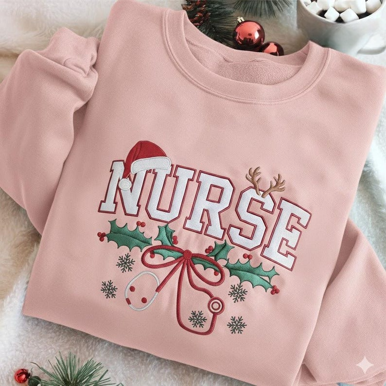 Christmas Icu Nurse Embroidered Sweatshirt Festive Nurse Sweater Merry Nurse Crewneck Registered Nurse Holiday Hoodie Christmas Sweatshirt 1761637399923.png