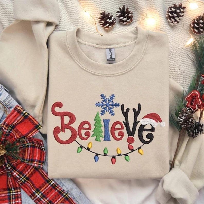 Embroidered Believe Sweatshirt Believe Christmas Sweatshirt Merry And Bright Hoodie Toddler Believe Sweatshirt Believe Christmas Sweater 1761637954078.jpg