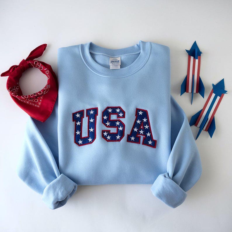 Usa Star Embroidered Sweatshirt Usa Patriotic Crewneck Usa Flag Stars Hoodie American Flag Aesthetic Sweater Embroidered Sweatshirt 1761644583287.jpg