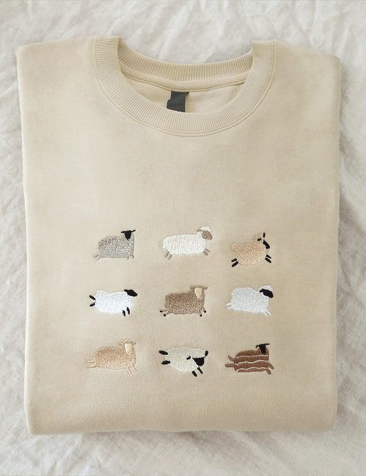 Lost Sheep Embroidered Sweatshirt Jesus Leaves The 99 The Lord My Shepherd Crewneck Psalm 23 Christian Apparel Sweater Faith Cozy Gift 1761644871989.jpg