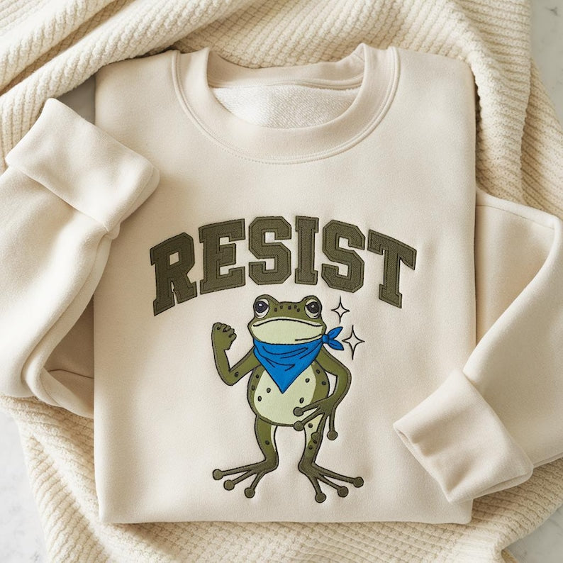 Embroidered Resist Frog Sweatshirt Free Portland Hoodie Freedom Frog Sweater Anti Maga Sweatshirt Political Sweatshirt Feminist Hoodie 1761704655121.jpg