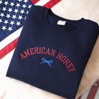 American Honey Embroidered Sweatshirt Red White Blue Hoodie Gift For Usa Independence Fourth Of July Memorial Patriotic Girl Gift 1761709951054.jpg