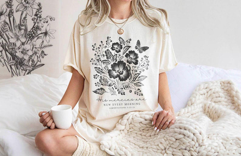 Boho Christian Shirt Faith Based Shirt Christianity Fall Flowers Shirt Comfort Colors Floral Christian Tee Jesus Loves You God Is Good Gift 1761709958536.jpg