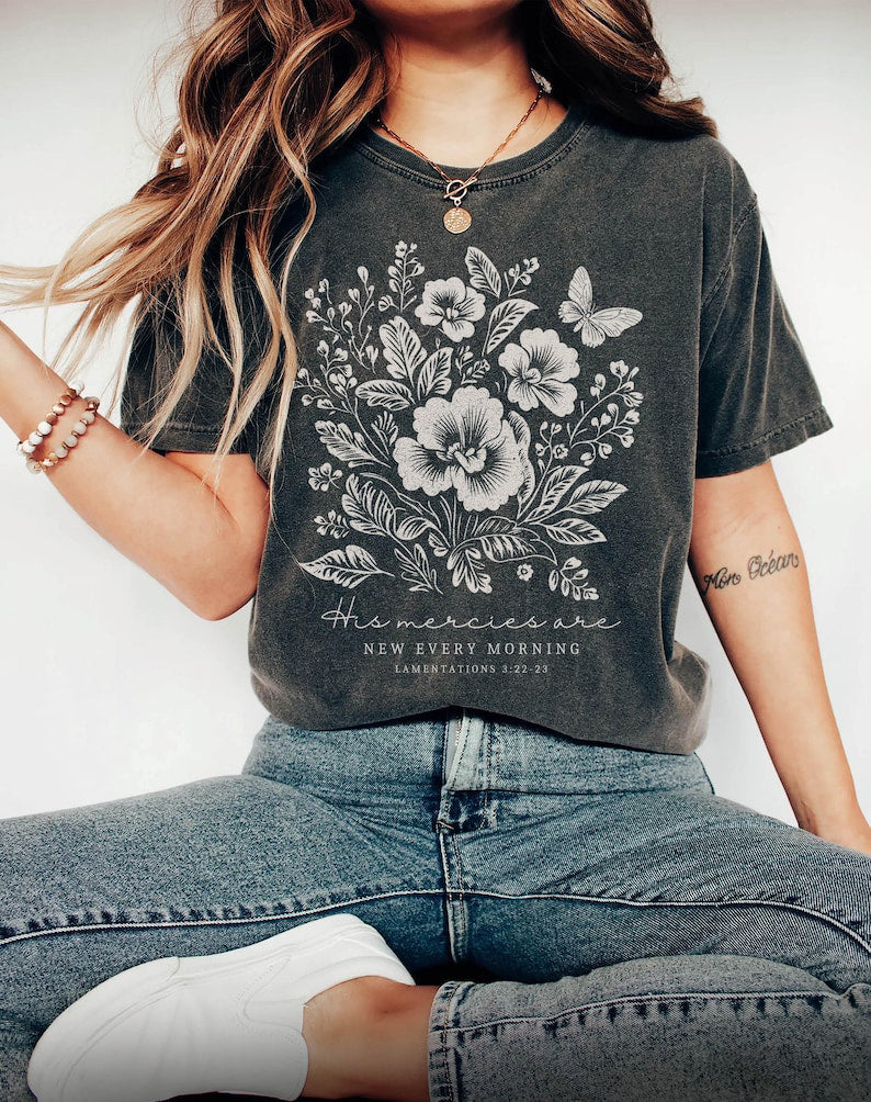 Boho Christian Shirt Faith Based Shirt Christianity Fall Flowers Shirt Comfort Colors Floral Christian Tee Jesus Loves You God Is Good Gift 1761709958675.jpg