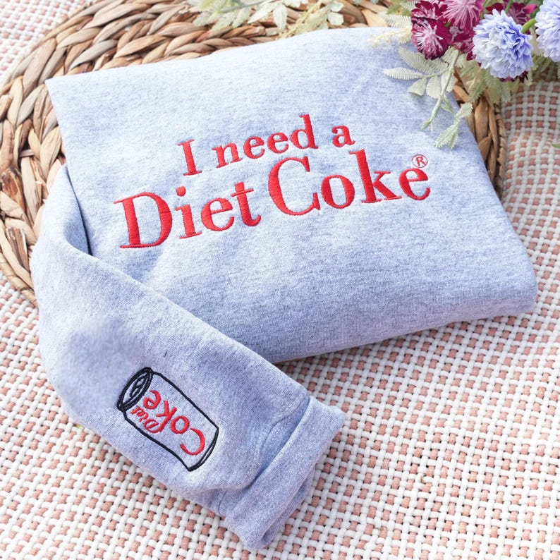 I Need A Diet Coke Embroidered Sweatshirt   Cute Christmas Gifts For Friends   Vintage Diet Coke Hoodie   Retro Coke Sweatshirt 1761710540609.png