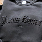 Embroidered Jesus Saves Shirt Minimalist Christian Apparel 1761795015388.jpg