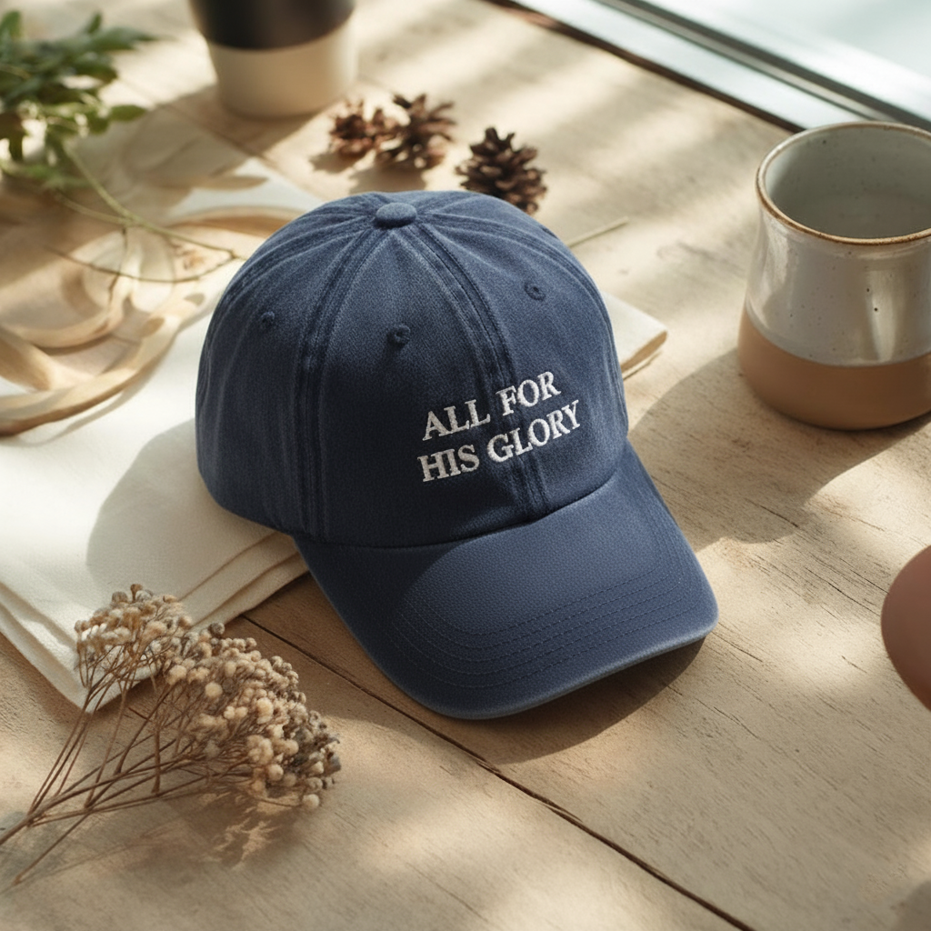 Embroidered Christian Baseball Hat All For His Glory Washed Cap 1761898963057.png