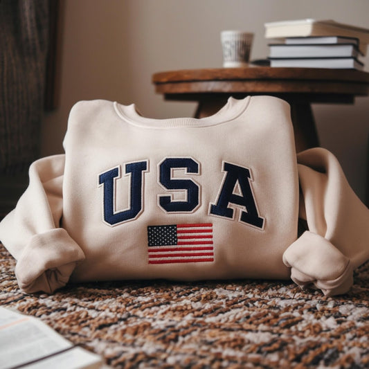 Embroidered Usa Sweatshirt Womens Usa Crewneck Sweatshirt Usa Shirt America Sweatshirt 4th Of July Sweatshirt Patriotic Sweatshirt 1761901392409.jpg