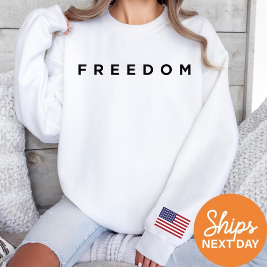 Freedom Sweatshirt Usa Flag Sleeve  Patriotic Hoodie  4th Of July Veterans Day Memorial Day American Pride Pullover 1761903903383.png