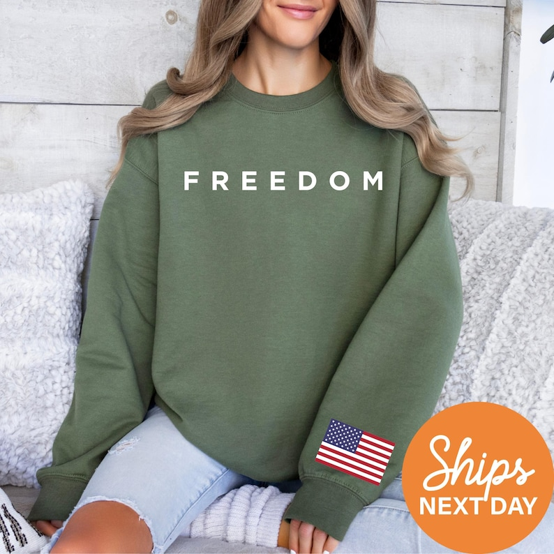 Freedom Sweatshirt Usa Flag Sleeve  Patriotic Hoodie  4th Of July Veterans Day Memorial Day American Pride Pullover 1761903904264.png