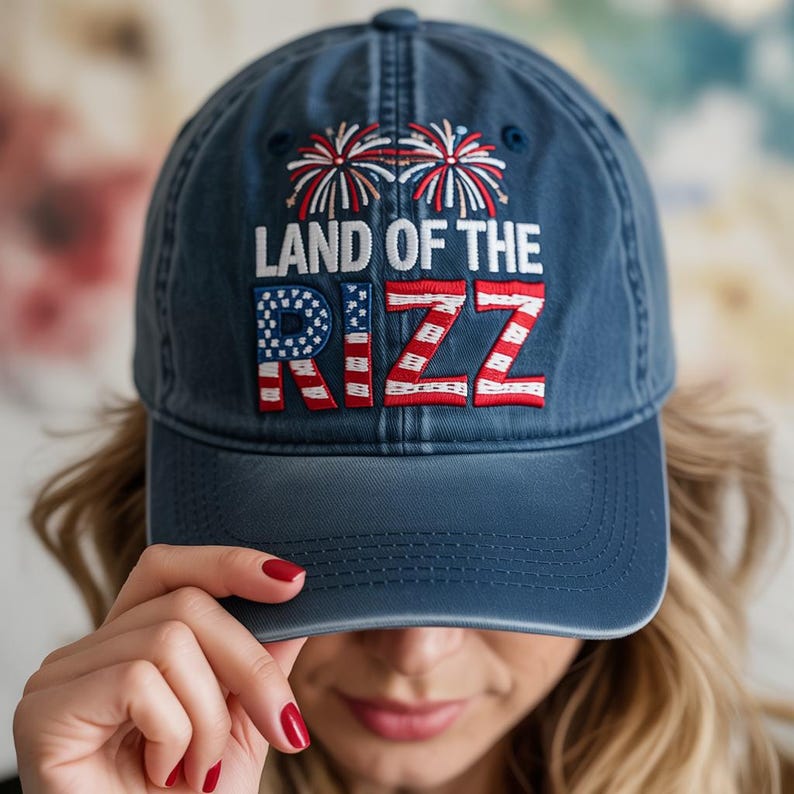 Embroidered Land Of The Rizz Hat Funny 4th Of July Hat Patriotic Usa Independence Day America Gift Red White Blue Hat 1761904159859.jpg
