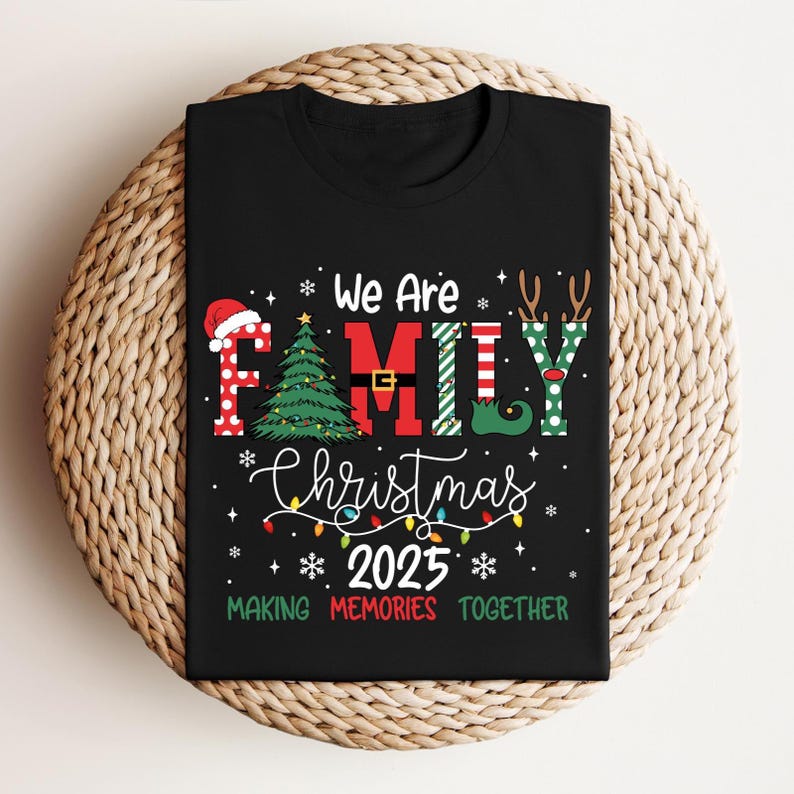 2025 Christmas Crew Sweatshirt We Are Family Christmas Family Christmas Tops Festive Holiday Shirt Christmas Party Tee 1761963489912.jpg
