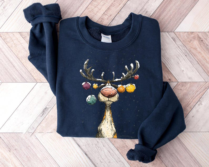 Vintage Reindeer Sweatshirt Cute Christmas Sweatshirt Retro Reindeer Sweatshirt Merry Christmas Sweatshirt Christmas Reindeer Sweatshirt 1762135406379.jpg