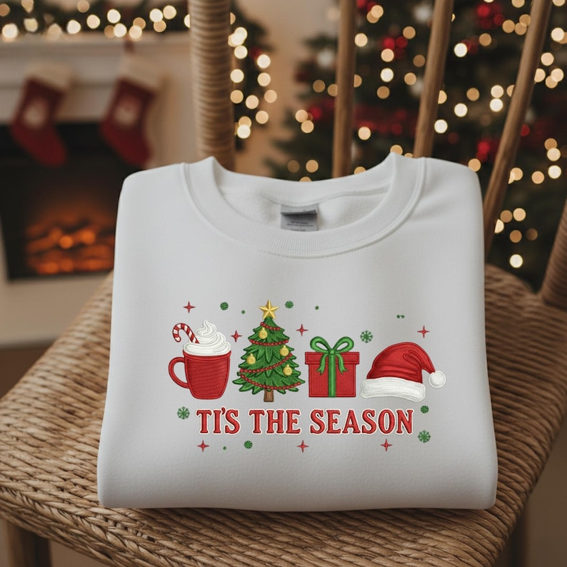 Tis The Season Sweatshirt Embroidered Tis The Season Sweatshirt Merry Christmas Hoodie Christmas Sweatshirt Winter Hoodie 1762140512754.png