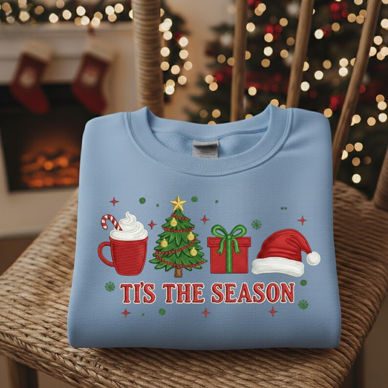 Tis The Season Sweatshirt Embroidered Tis The Season Sweatshirt Merry Christmas Hoodie Christmas Sweatshirt Winter Hoodie 1762140512983.png