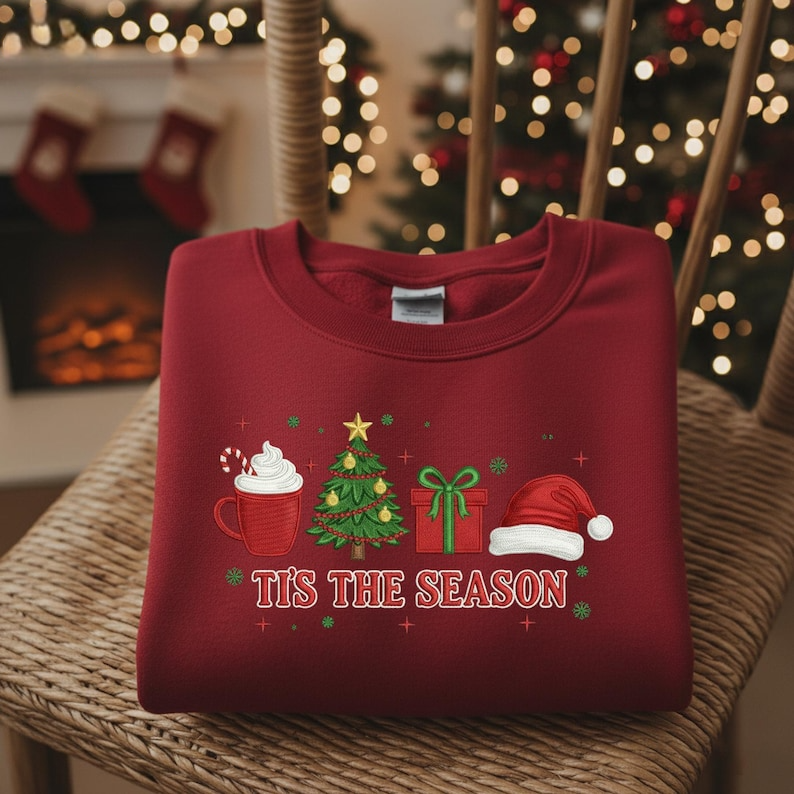 Tis The Season Sweatshirt Embroidered Tis The Season Sweatshirt Merry Christmas Hoodie Christmas Sweatshirt Winter Hoodie 1762140513626.png