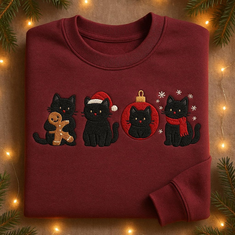 Christmas Black Cats Embroidered Sweatshirt Cute Holiday Cat Lover Sweater Festive Kitty Crewneck Funny Xmas Gift Cozy Winter Pet Hoodie 1762160020508.jpg