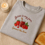 Spread The Love Jesus Is My Jam Embroidered Sweatshirt Christian Fruit Hoodie Religious Dessert Sweater Faith Based Clothing Gift 1762228735371.jpg
