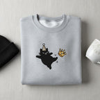 Embroidered Black Cat Kicking Crown Sweatshirt Funny Anti Royal Feline Hoodie No Monarchy Sweater No Kings In America Funny Meme Hoodie 1762230758160.jpg