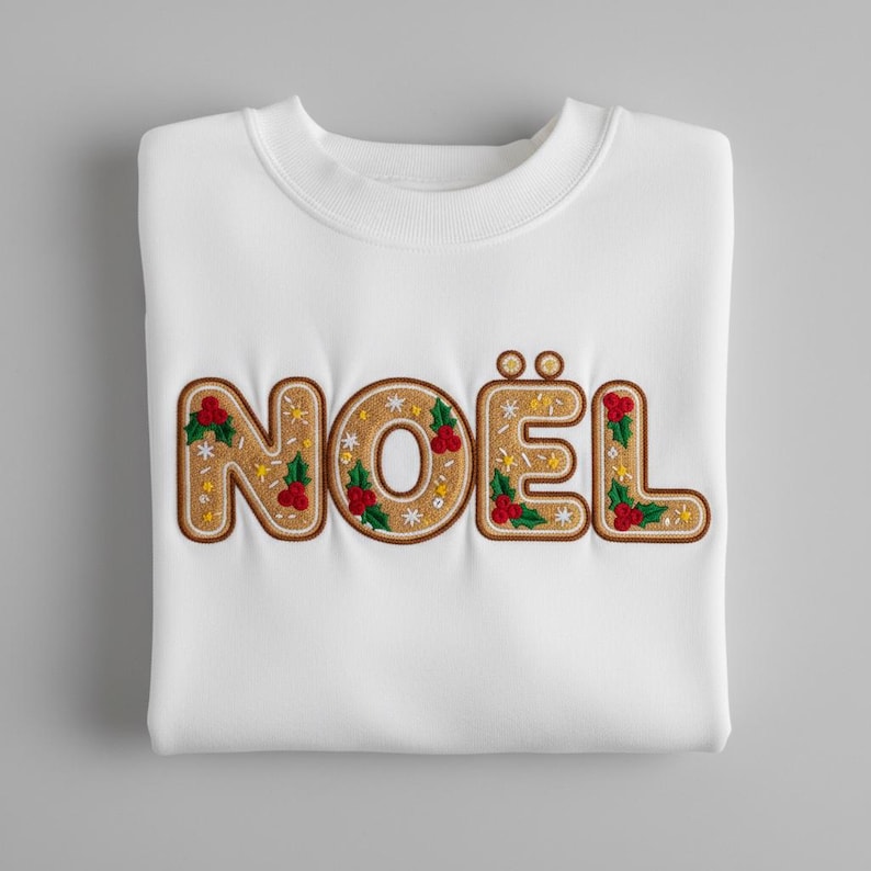 Embroidered No L Gingerbread Sweatshirt Christmas Holiday Lettering Crewneck Festive Xmas Embroidered Hoodie Cute No L Sweater Gift 1762240772486.jpg