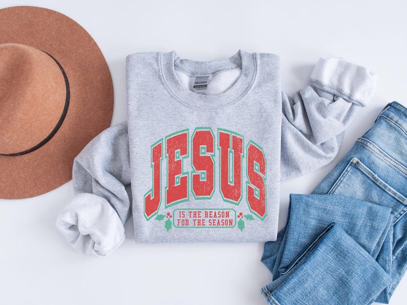 Jesus Is The Reason Christmas Sweatshirt Christian Crewneck 1762308501270.jpg