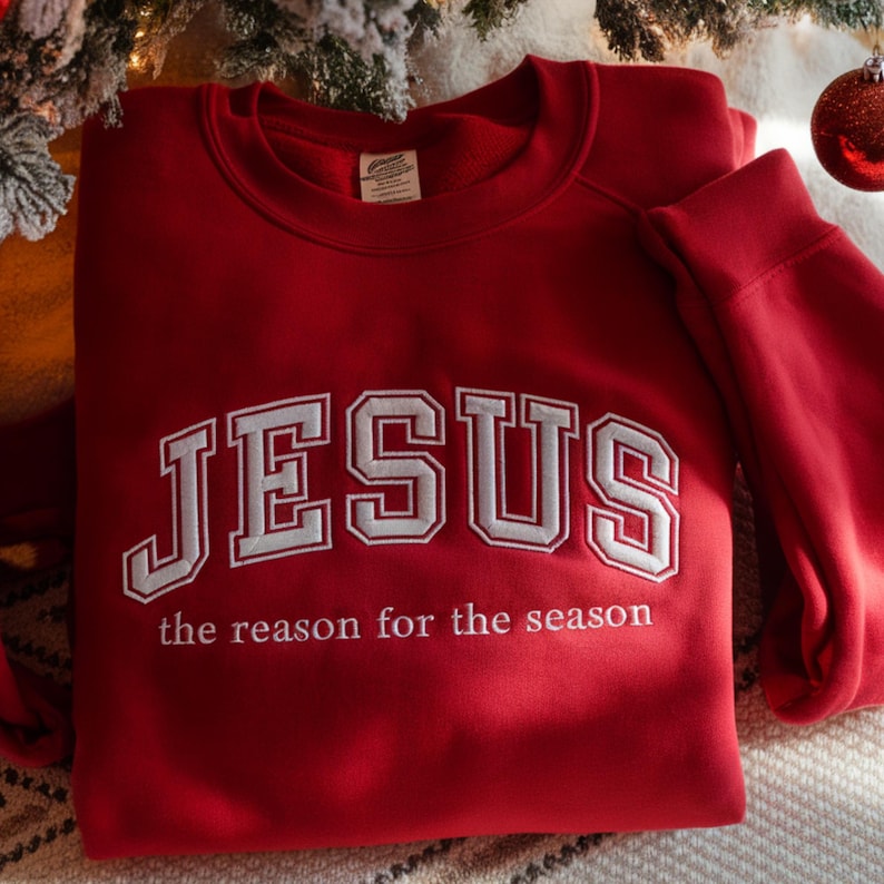Embroidered Jesus The Reason For The Season Sweatshirt Faith Christmas Tree Sweater Merry And Bright Shirt Christmas Christian Crewneck 1762308737064.jpg