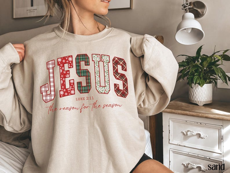 Christian Jesus Sweathirt Christmas Bible Verse Tshirt Trendy Faith Apparel Gift Jesus Loves You The Reason For The Season 1762309806143.jpg