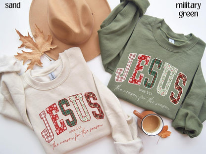 Christian Jesus Sweathirt Christmas Bible Verse Tshirt Trendy Faith Apparel Gift Jesus Loves You The Reason For The Season 1762309806697.jpg