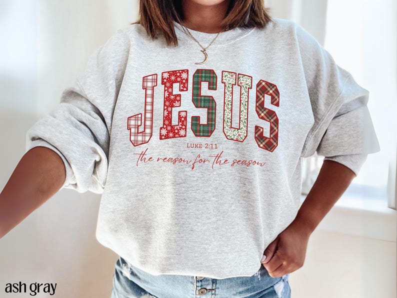 Christian Jesus Sweathirt Christmas Bible Verse Tshirt Trendy Faith Apparel Gift Jesus Loves You The Reason For The Season 1762309806785.jpg