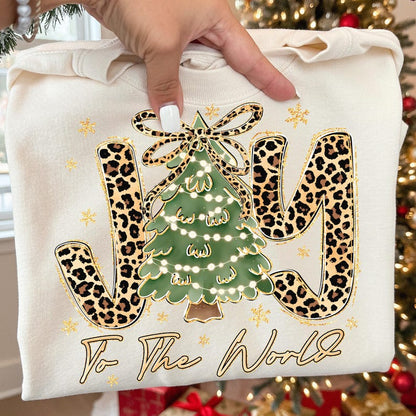Joy To The World Shirt Leopard Christmas Tree Shirt Preppy Christmas Shirt Faux Glitter Shirt Jesus Is The Reason Christian Shirt Holiday 1762315616263.jpg