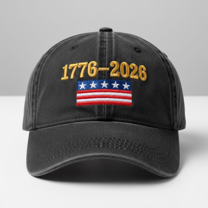 1776 2026 Embroidered Dad Hat Usa Bicentennial Flag Cap American Anniversary Washed Baseball Hat Patriotic Gift 1762331313300.jpg