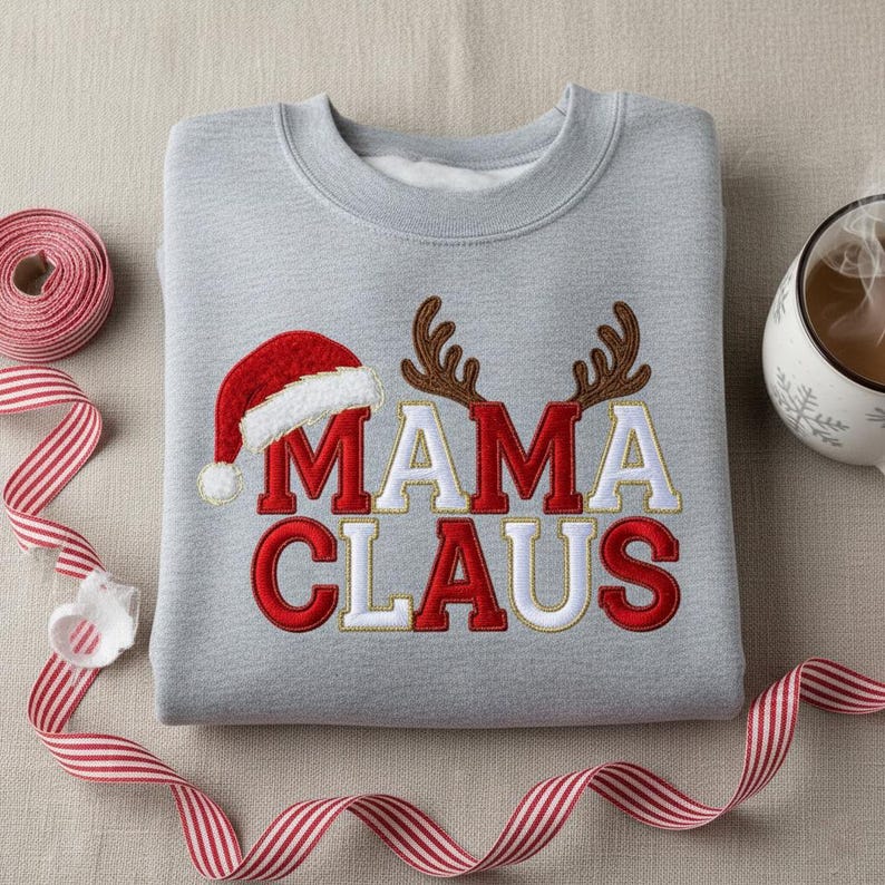 Mama Claus Embroidered Christmas Sweatshirt Santa Hat Reindeer Antlers Hoodie Holiday Mom Gift Xmas Crewneck 1762332906704.jpg