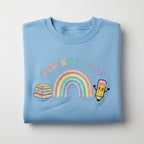Be Kind Be Bright Be You Embroidered Sweatshirt Rainbow Teacher Hoodie Motivational Crewneck Cute Pencil Gift Reading Book 1762398096593.jpg