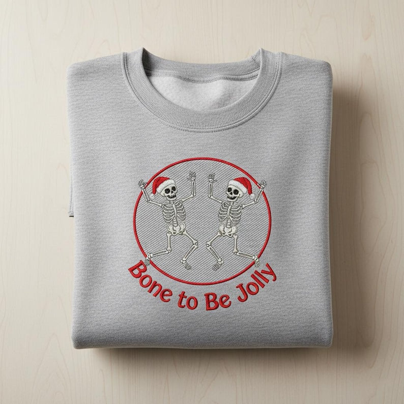 Embroidered Bone To Be Jolly Skeleton Sweatshirt Funny Christmas Skull Hoodie Holiday Humor Embroidered Sweater Sarcastic Xmas Gift 1762404028055.jpg